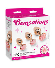 Gemsations 3 pc 2.75' & 3.15' & 3.7' Rose Metal Butt Plug Training Set - Rose Gold