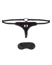 Lux Fetish Velvet Bikini Strap On - Black