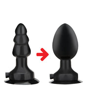 Lux Fetish 4' Inflatable Vibrating Butt Plug w/Suction Base - Black