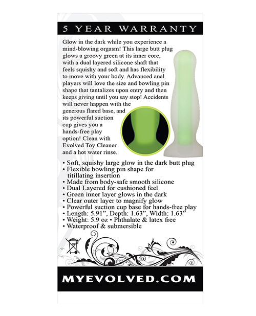 Evolved Luminous Anal Plug Large - Green