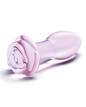 Glas 5' Rosebud Glass Butt Plug - Pink