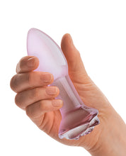 Glas 5' Rosebud Glass Butt Plug - Pink