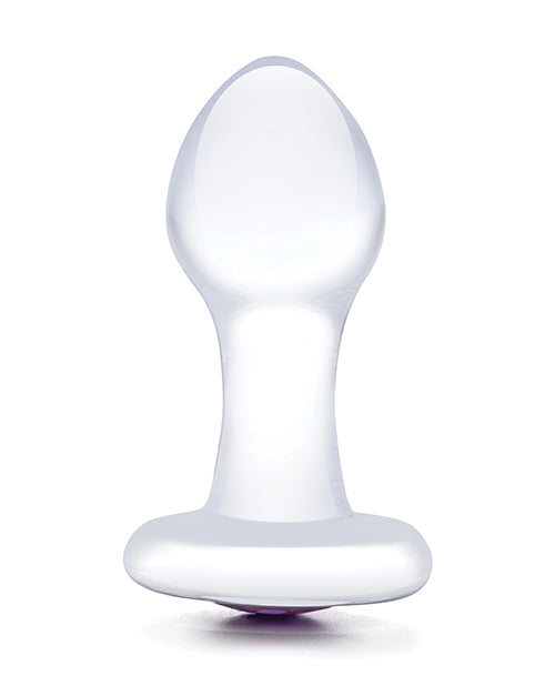 Glas 3.5' Bling Bling Glass Butt Plug - Clear