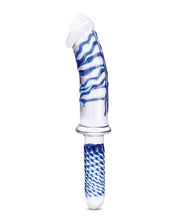 Glas 11' Realistic Double Ended Glass Dildo w/Handle - Blue