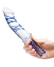 Glas 11' Realistic Double Ended Glass Dildo w/Handle - Blue