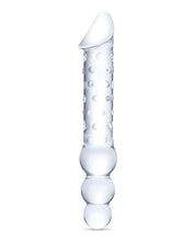 Glas 12' Double Ended Glass Dildo w/Anal Beads - Clear