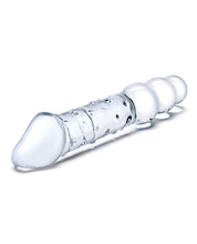 Glas 12' Double Ended Glass Dildo w/Anal Beads - Clear