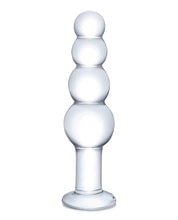 Glas 7.25' Glass Beaded Butt Plug - Clear