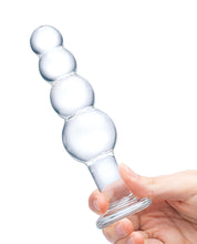 Glas 7.25' Glass Beaded Butt Plug - Clear