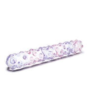 Glas 9' Purple Rose Nubby Glass Dildo - Purple/Pink