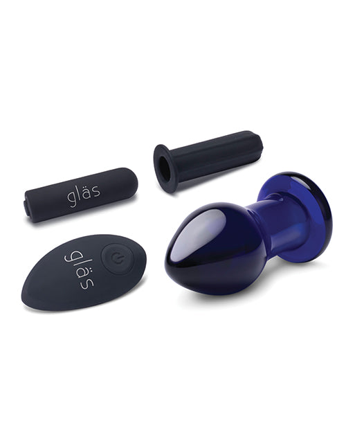 Glas 3.5' Rechargeable Vibrating Butt Plug - Blue