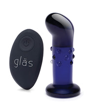 Glas 4' Rechargeable Vibrating Dotted G Spot/P Spot Plug - Blue