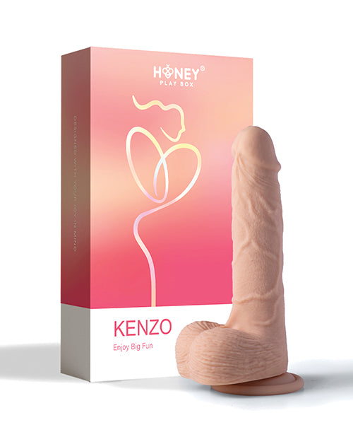 Kenzo App Controlled Realistic 9.5' Thrusting Dildo Vibrator - Ivory