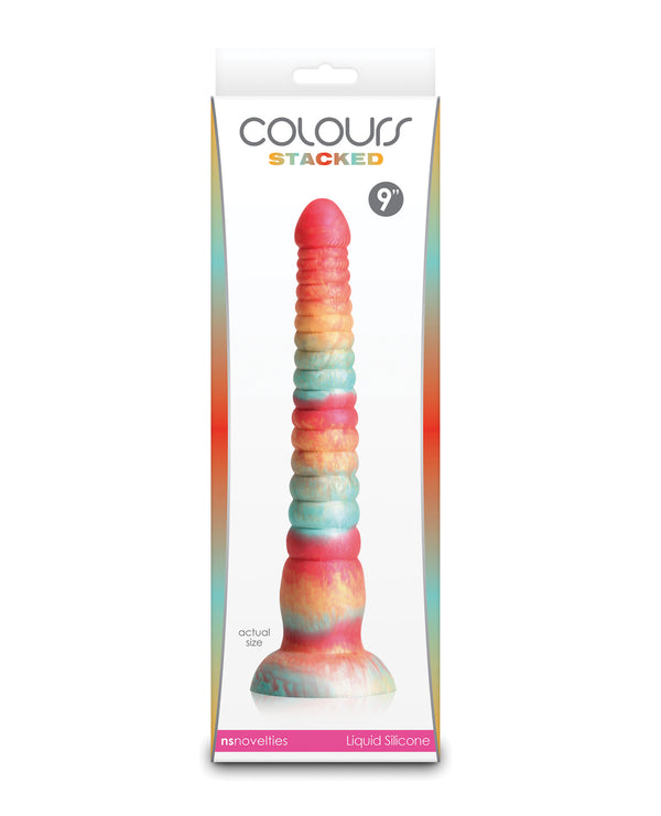 Colours Stacked 9' Dildo - Red/Gold