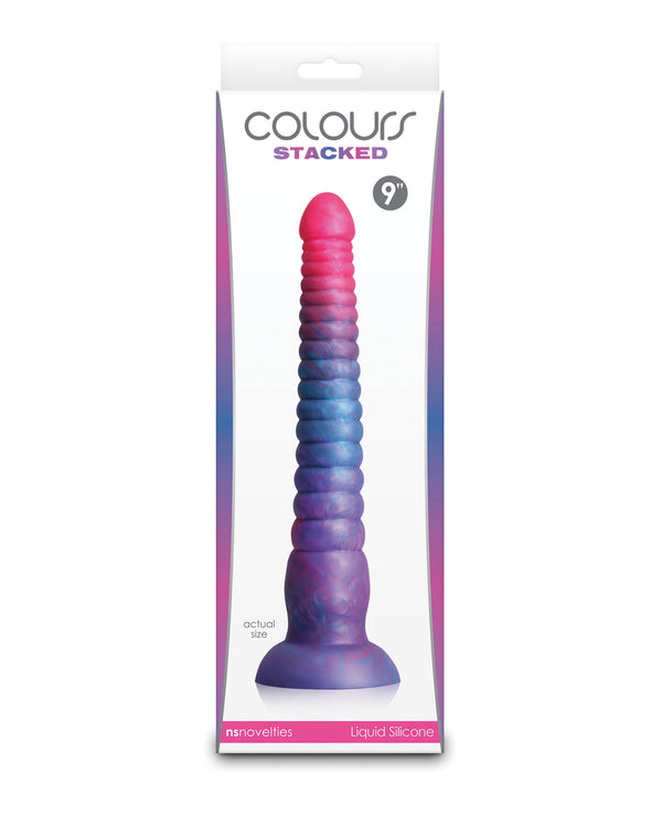 Colours Stacked 9' Dildo - Pink/Blue