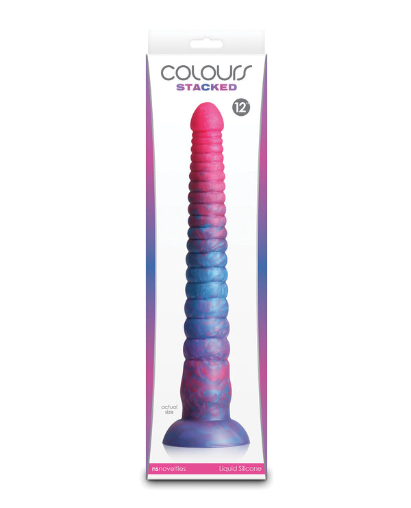 Colours Stacked 12' Dildo - Pink/Blue