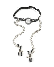 Fetish Fantasy Series O Ring Gag w/Nipple Clamps