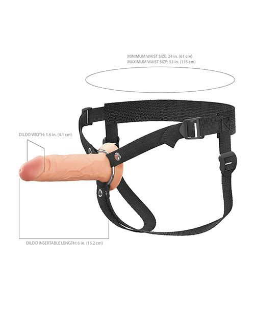 Fantasy X-tensions Elite 6' Silicone Hollow Strap-on w/Harness - Light