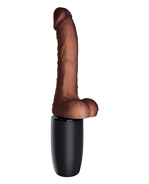 King Cock Plus Thrusting, Warming & Vibrating  7.5' Triple Threat Dong - Brown