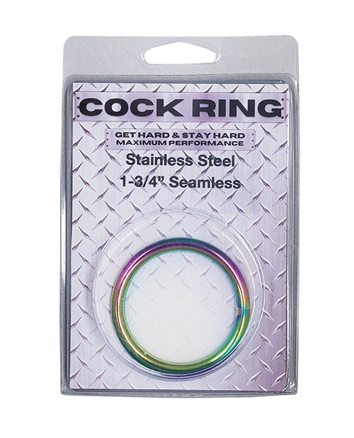 Plesur 2' Metal Cock Ring - Rainbow