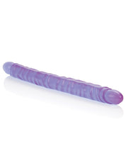 17' Slim Jim Duo Veined Super Slim Dong - Reflective Gel Purple