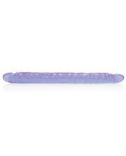 17' Slim Jim Duo Veined Super Slim Dong - Reflective Gel Purple