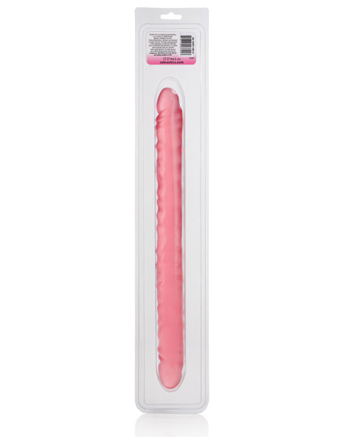 17' Slim Jim Duo Veined Super Slim Dong - Translucence Gel Pink