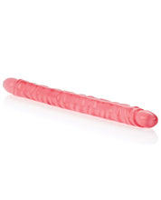 17' Slim Jim Duo Veined Super Slim Dong - Translucence Gel Pink