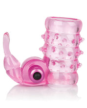 Basic Essentials Stretchy Vibrating Bunny Enhancer - Pink