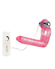 The Ultimate Triple Stimulator Flexible Dong w/Cock Ring - Pink