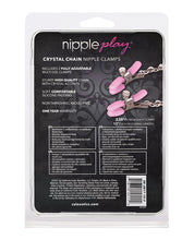 Nipple Play Crystal Chain Nipple Clamps - Pink