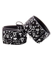 Shots Ouch Love Street Art Fashion Printed Ankle Cuffs - Black