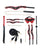 Shots Ouch! Milan Collection Bondage Kit w/Bag - Black/Red