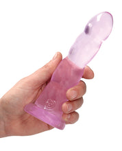 Shots RealRock Crystal Clear Non Realistic 7' Dildo  - Pink