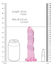 Shots RealRock Crystal Clear Non Realistic 7' Dildo  - Pink