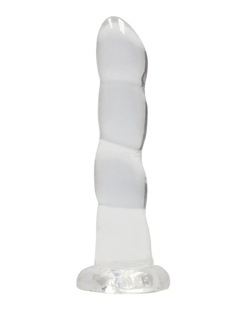 Shots RealRock Crystal Clear 7' Rippled Dildo  - Transparent