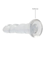 Shots RealRock Crystal Clear 7' Rippled Dildo  - Transparent