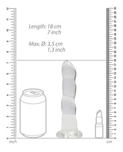 Shots RealRock Crystal Clear 7' Rippled Dildo  - Transparent