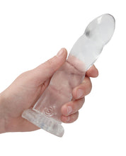 Shots RealRock Crystal Clear 7' Rippled Dildo  - Transparent