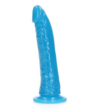 Shots RealRock 7' Slim  Dildo Glow in the Dark - Neon Blue