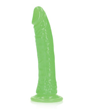 Shots RealRock 7' Slim  Dildo Glow in the Dark - Neon Green