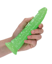 Shots RealRock 7' Slim  Dildo Glow in the Dark - Neon Green