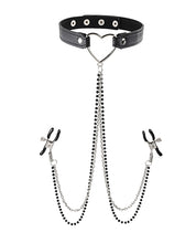 Sex & Mischief Amor Collar w/Nipple Clamps