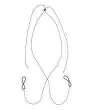 Sex & Mischief Ex's & Oh's Body Jewelry w/Nipple Ties - Black