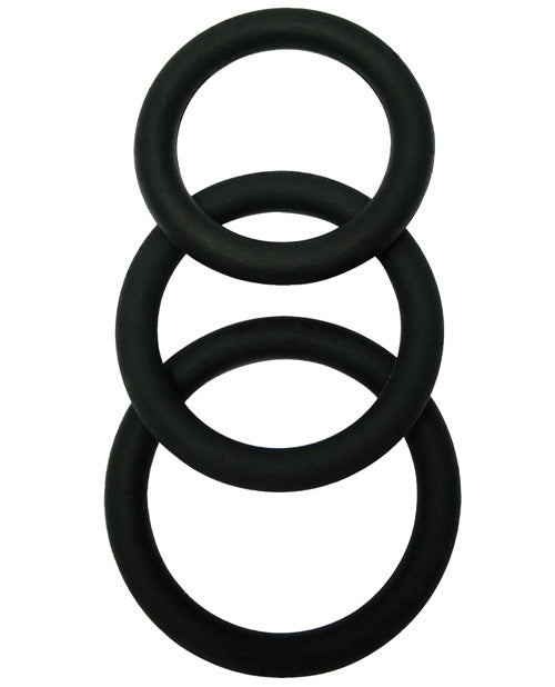 MALESATION Cock Ring Set - Pack of 3 Black