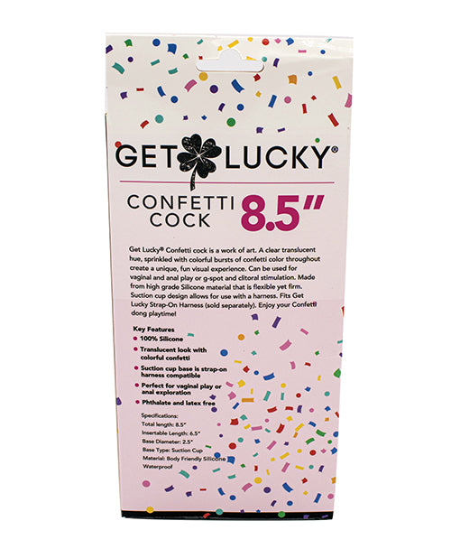 Get Lucky 8.5' Real Skin Confetti Cock - Multi Color