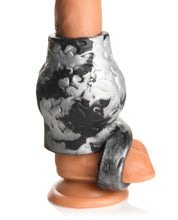 Creature Cocks Night Prowler Silicone Penis Sleeve & Ball Stretcher - Silver/Black