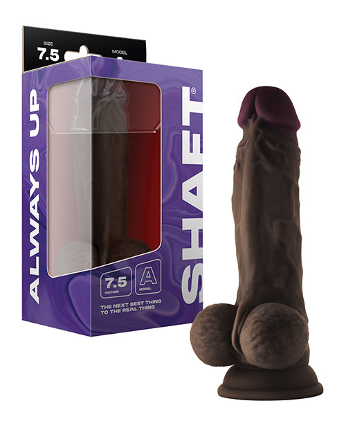 Shaft Model A Flexskin Liquid Silicone 7.5' Dong w/Balls - Mahogany
