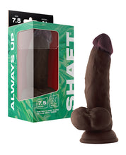 Shaft Model N Flexskin Liquid Silicone 7.5' Side Curve Dong w/Balls - Mahogany