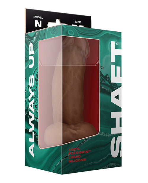 Shaft Model N Flexskin Liquid Silicone 7.5' Side Curve Dong w/Balls - Oak